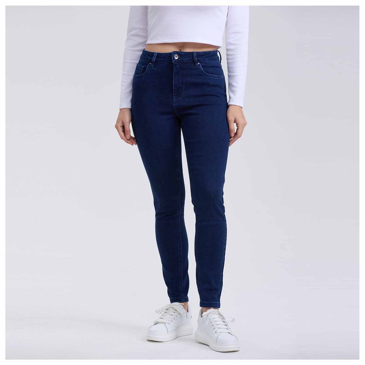 FASHION'S PARK - Jeans Mujer Skinny Con Polar Azul Oscuro Fashion's Park