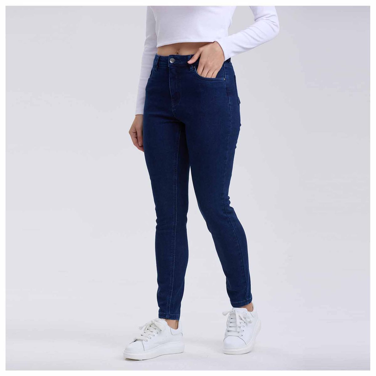 FASHION'S PARK - Jeans Mujer Skinny Con Polar Azul Oscuro Fashion's Park
