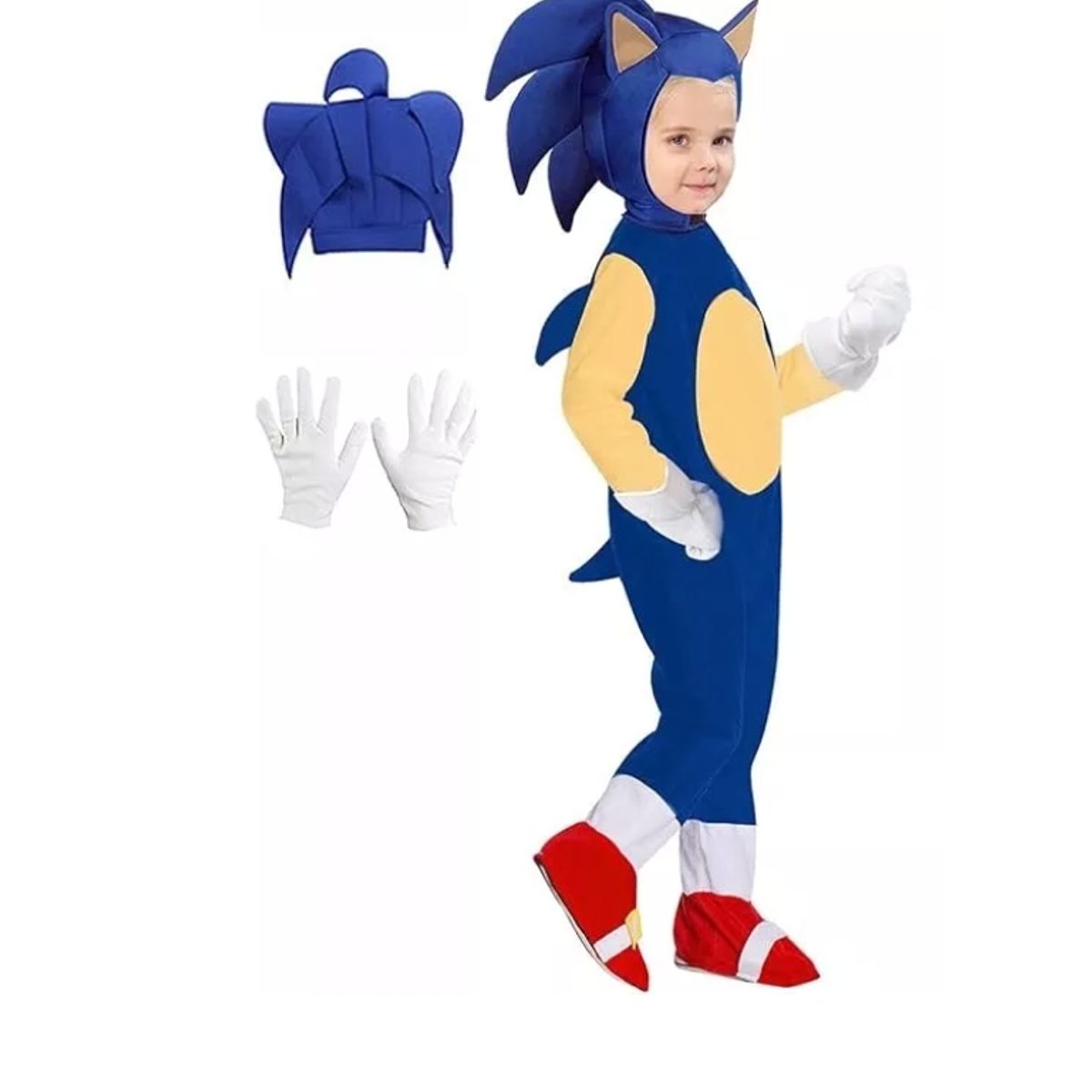 GENERICO - Disfraz Sonic Niños Incluye Guantes