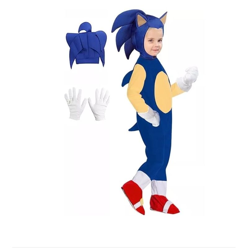 GENERICO - Disfraz Sonic Niños Incluye Guantes