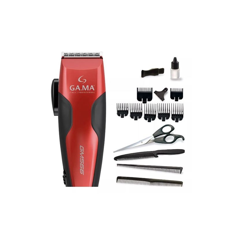 GAMA - Cortapelos Clipper Gama Gm566 13 Piezas Motor Magnético Color Rojo