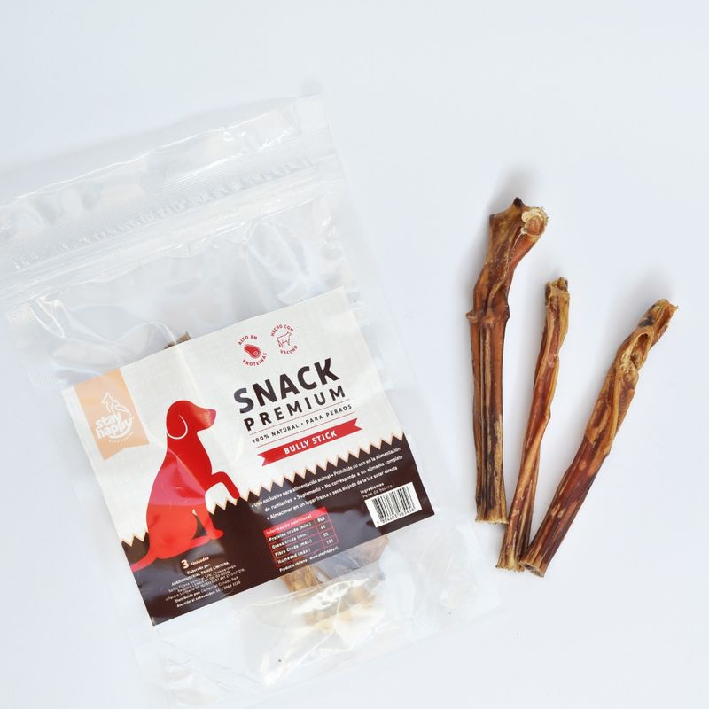 GENERICO - 12 Snack Bully Stick Stay Happy 3und para perros