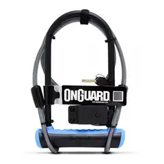 ON GUARD - Candado Bici U-lock Neon Piola Soporte 230 Cm Azul