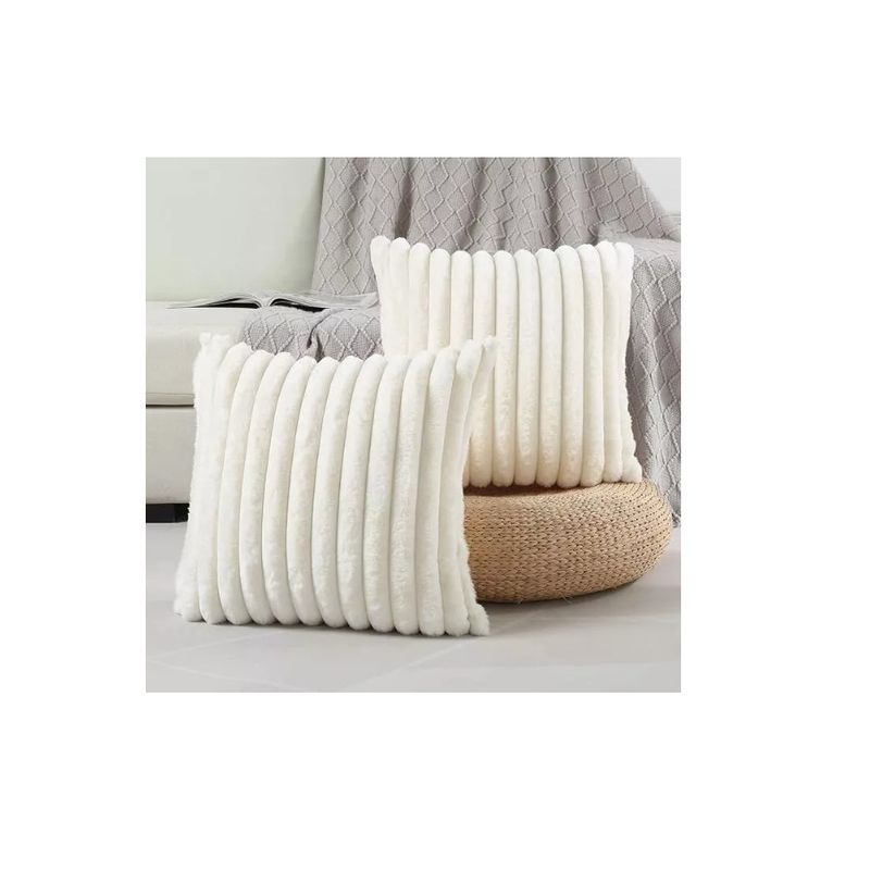 GENERICO - Fundas De Cojines Pack X2 Boho Rayada Suave 45 X 45 Premium