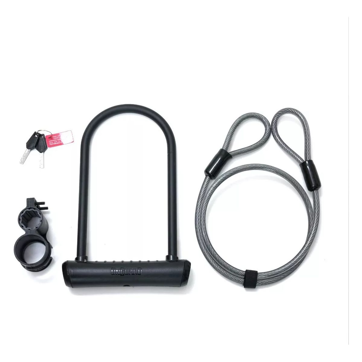 ON GUARD - Candado Bici U-lock On Guard Neon Piola Soporte 230 Cm Negro