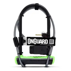 ON GUARD - Candado Bici U-lock Neon Piola Soporte 230 Cm Verde