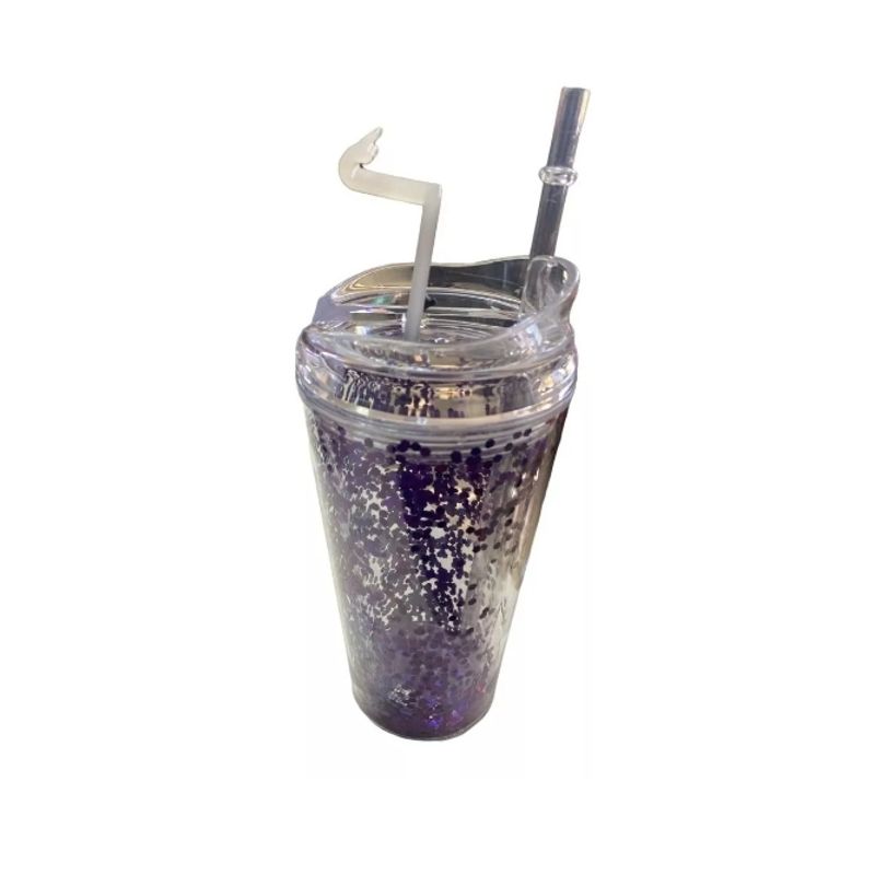 GENERICO - Vasos Con Bombilla Vaso Con Tapa Vasos Reutilizables Violeta
