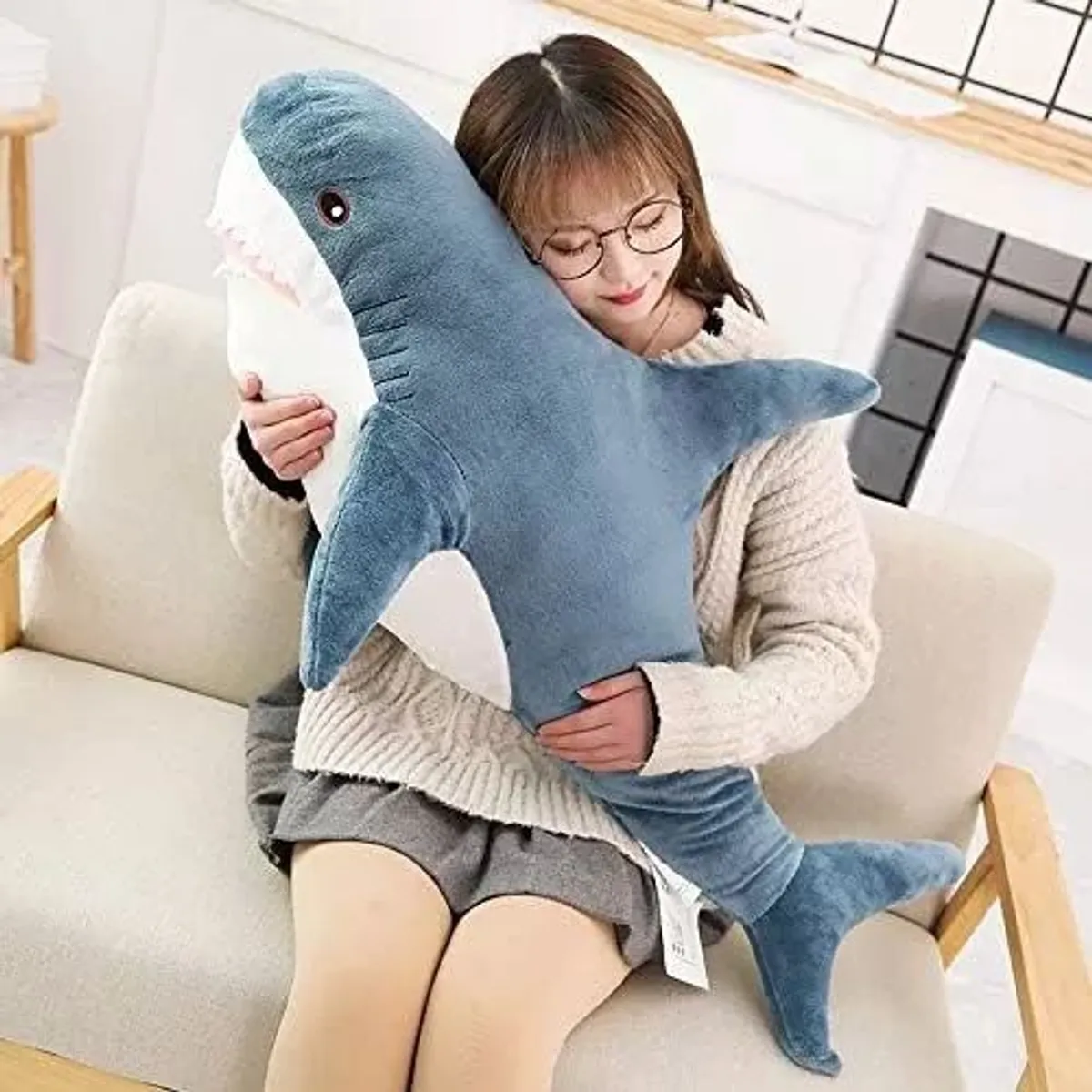 KUANGYE - Peluche De Tiburón De Animal Suave Anti Alérgico