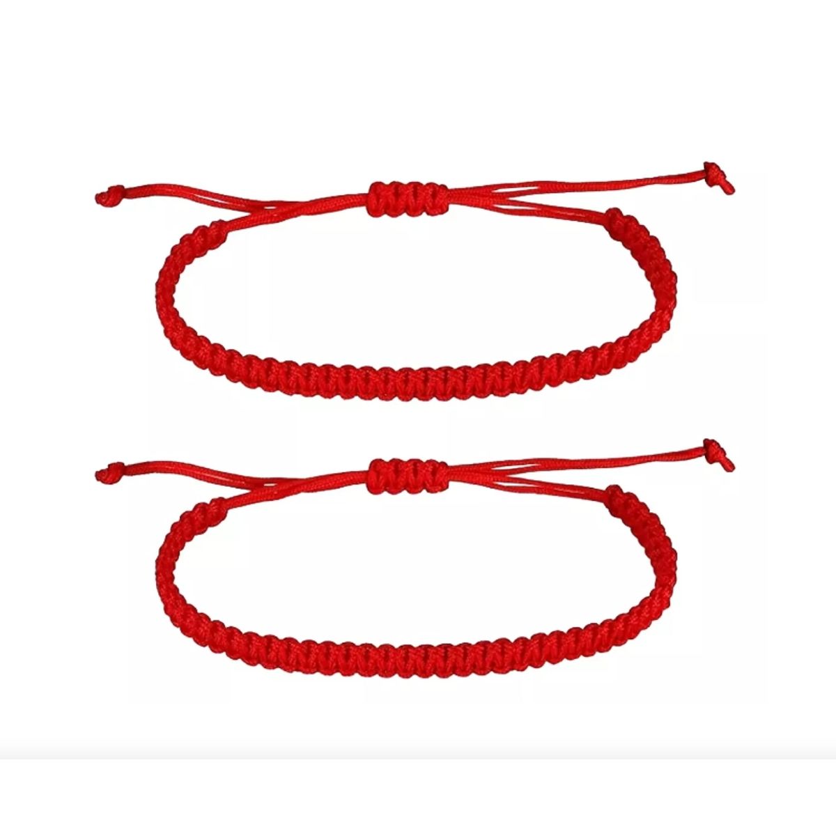 GENERICO - 2 Pulseras - Tejida Roja Ajustable