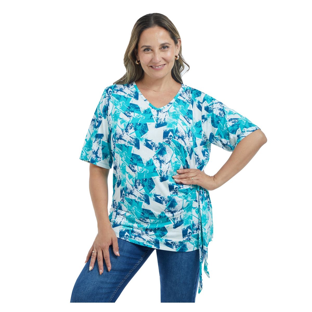FASHION'S PARK - Polera Mujer Full Print Crudo Fashion's Park