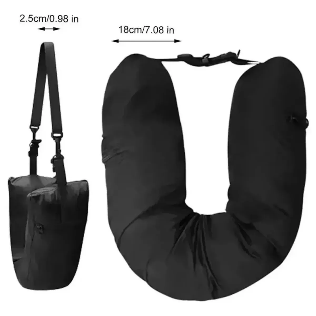 KUANGYE - Almohada Cuello Rellenable Para Viajes Ahorra Espacio Avión