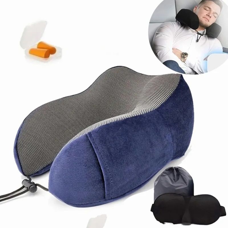 MUNDO MAGIA - Almohada Viscoelastica Para Viaje De Cuello + Antifaz Regalo