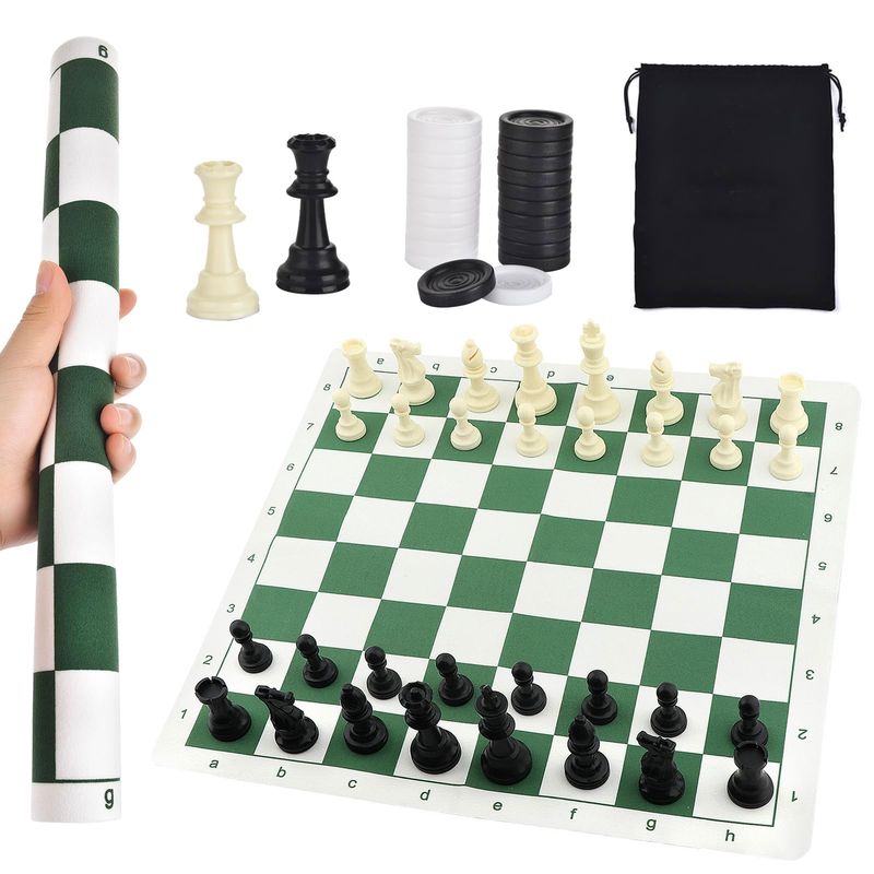 EVERSO - Ajedrez Profesional Tablero 42x42 Plegable Portátil + Bolsa