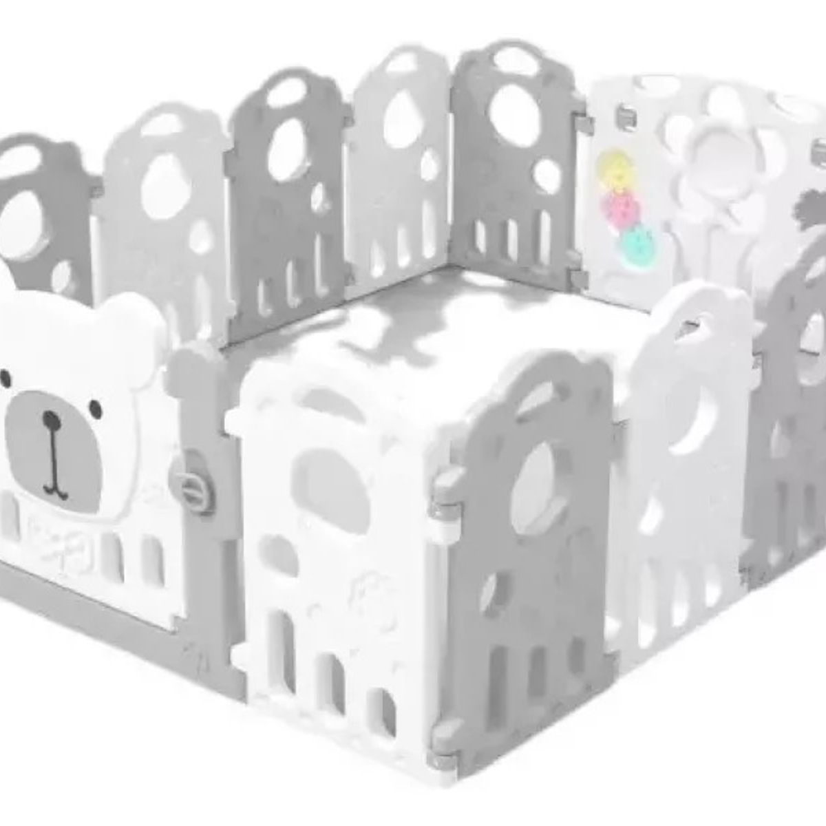 MUNDO MAGIA - Corral para Bebé Plegable con Paneles de Seguridad Gris