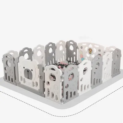 Imagen 2 del producto Corral para Bebé Plegable con Paneles de Seguridad Gris