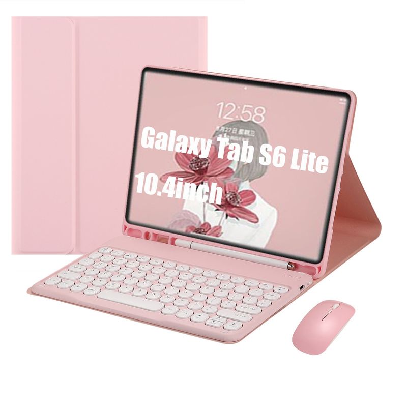 SHARGE - Teclado y Ratón Bluetooth para Galaxy Tab S6Lite 10.4in Rosa Español.