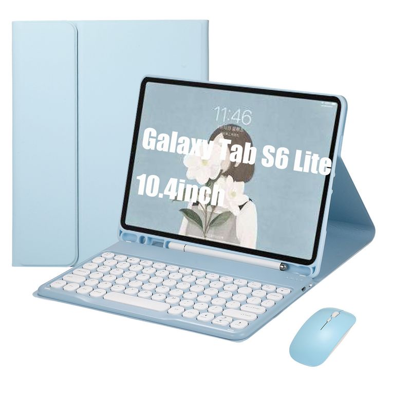 SHARGE - Teclado y Ratón Bluetooth para Galaxy Tab S6Lite 10.4in Azul Español