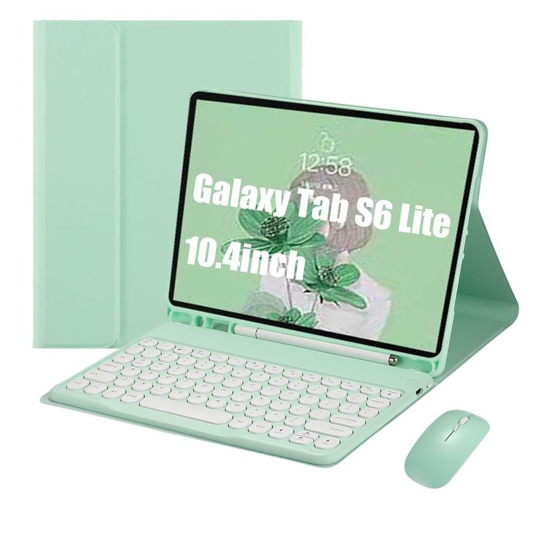 SHARGE - Teclado y Ratón Bluetooth para Galaxy Tab S6Lite 10.4in Verde Español