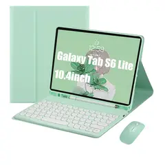 SHARGE - Teclado y Ratón Bluetooth para Galaxy Tab S6Lite 10.4in Verde Español