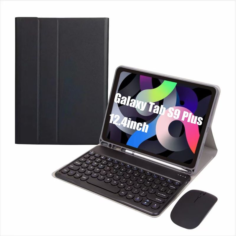 SHARGE - Teclado y Ratón Bluetooth para Galaxy Tab S9 Plus 12.4in Negro ñ