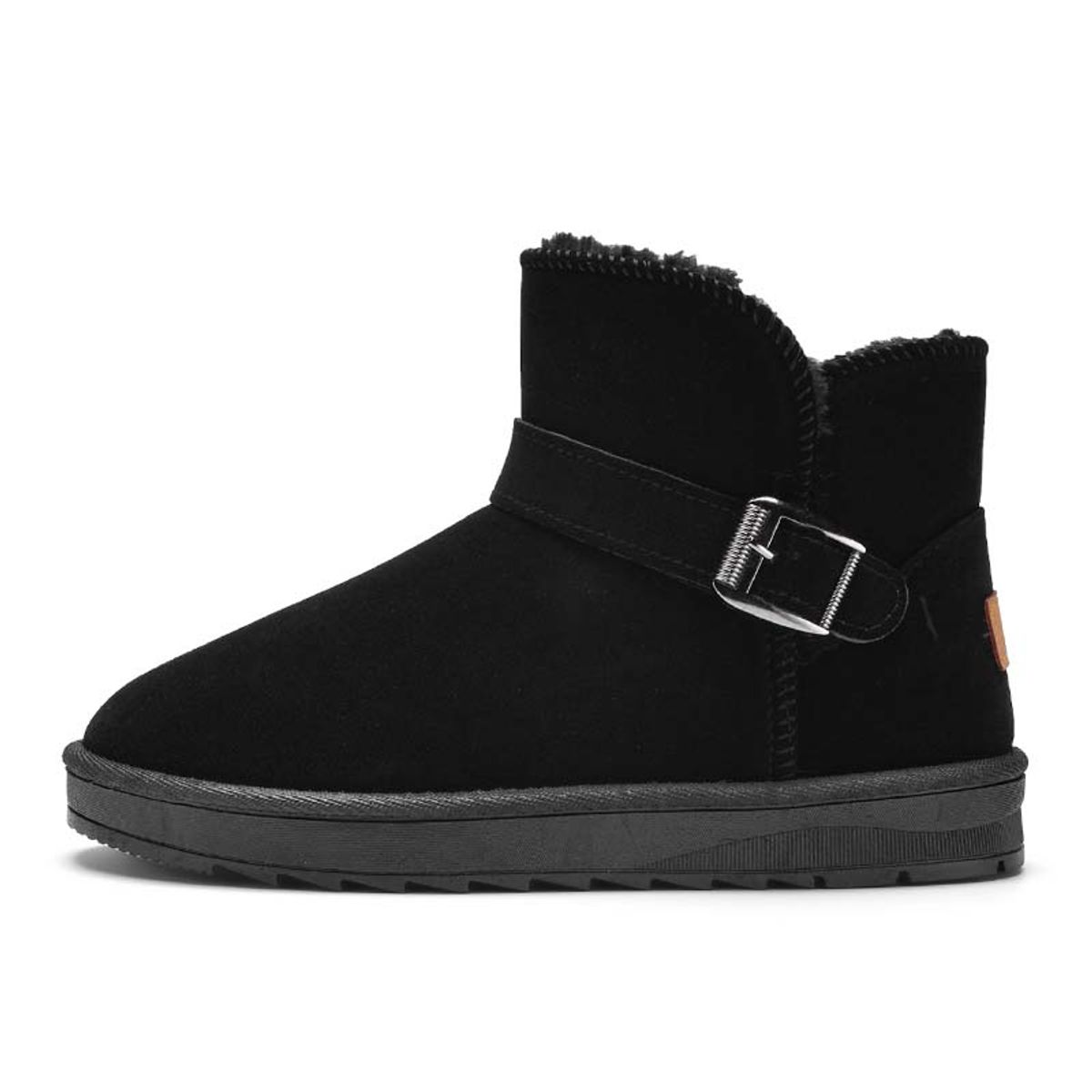 SHANDIAN - Botas mujer con chiporro Invierno Negro
