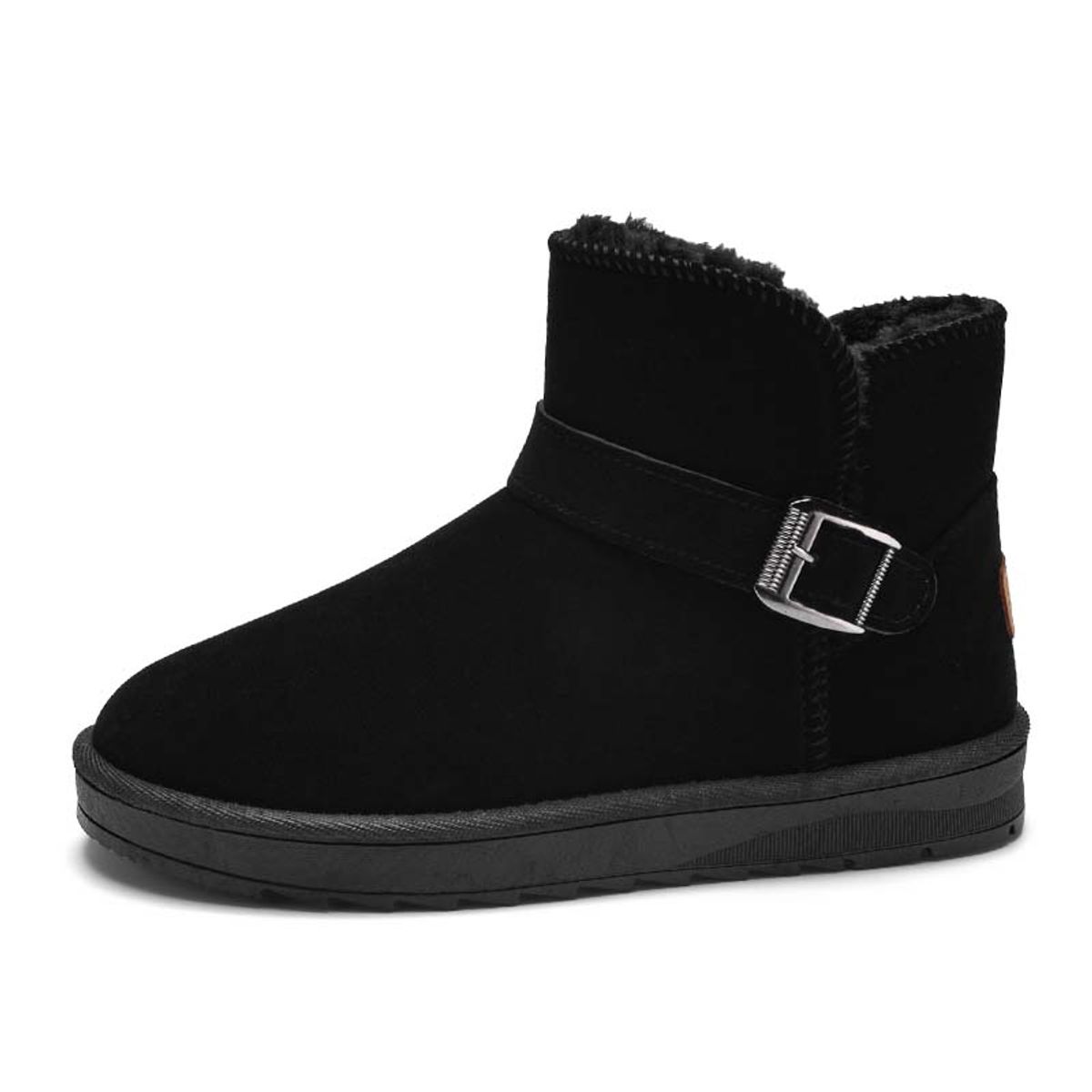 SHANDIAN - Botas mujer con chiporro Invierno Negro