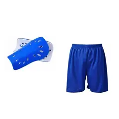 GENERICO - Pack Short Futbol De Niño Estampar Azul T10 + Canillera
