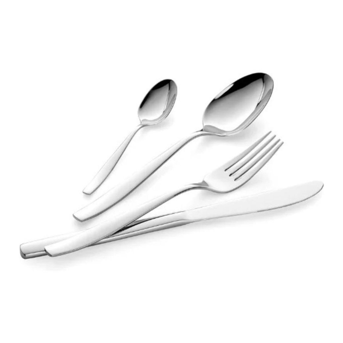 GENERICO - Set 4 Piezas Utensilios Cubiertos Cuchillo Acero Inoxidable