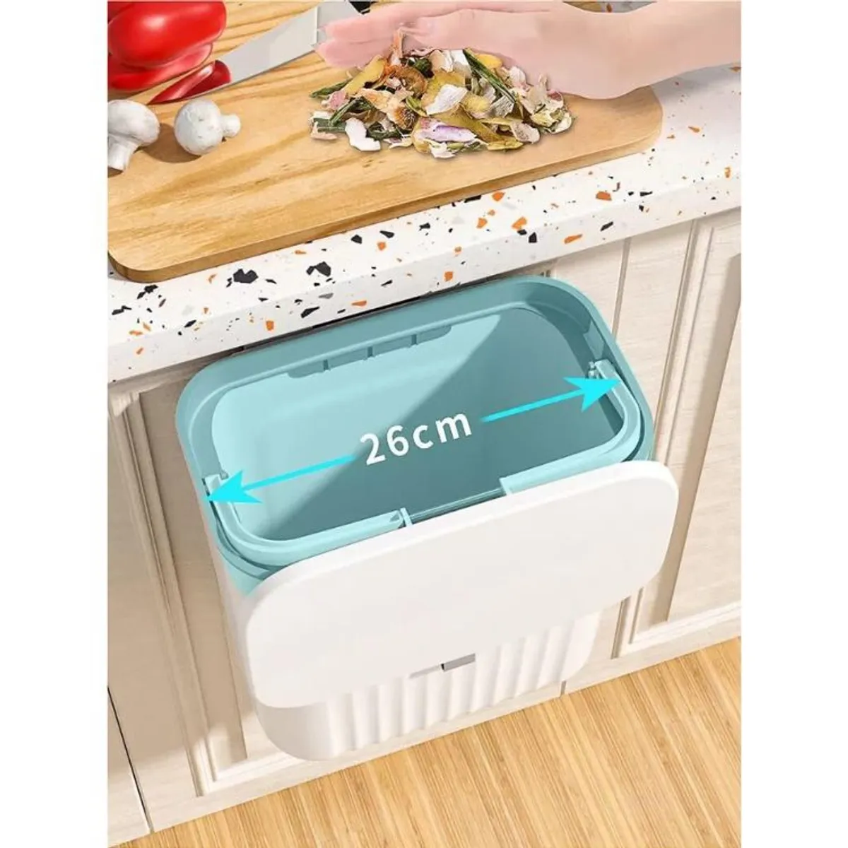 CRUSEC - Papelera De Cocina Plástico 9 Litros Basurero Para Baño