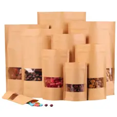 GENERICO - 50 Bolsas De Papel Kraft 17x24+4 Cms, Resellables