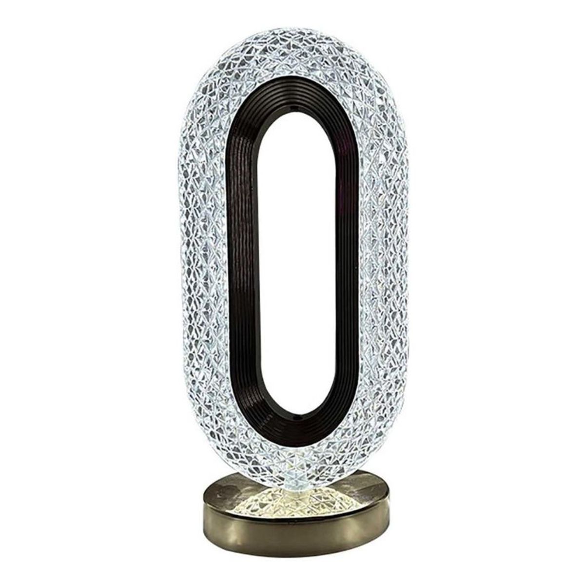 GENERICO - Lámpara De Mesa Led De Cristal Recargable Usb Decorativa