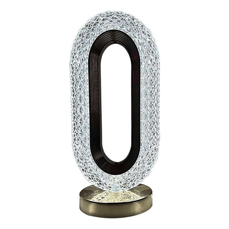 GENERICO - Lámpara De Mesa Led De Cristal Recargable Usb Decorativa