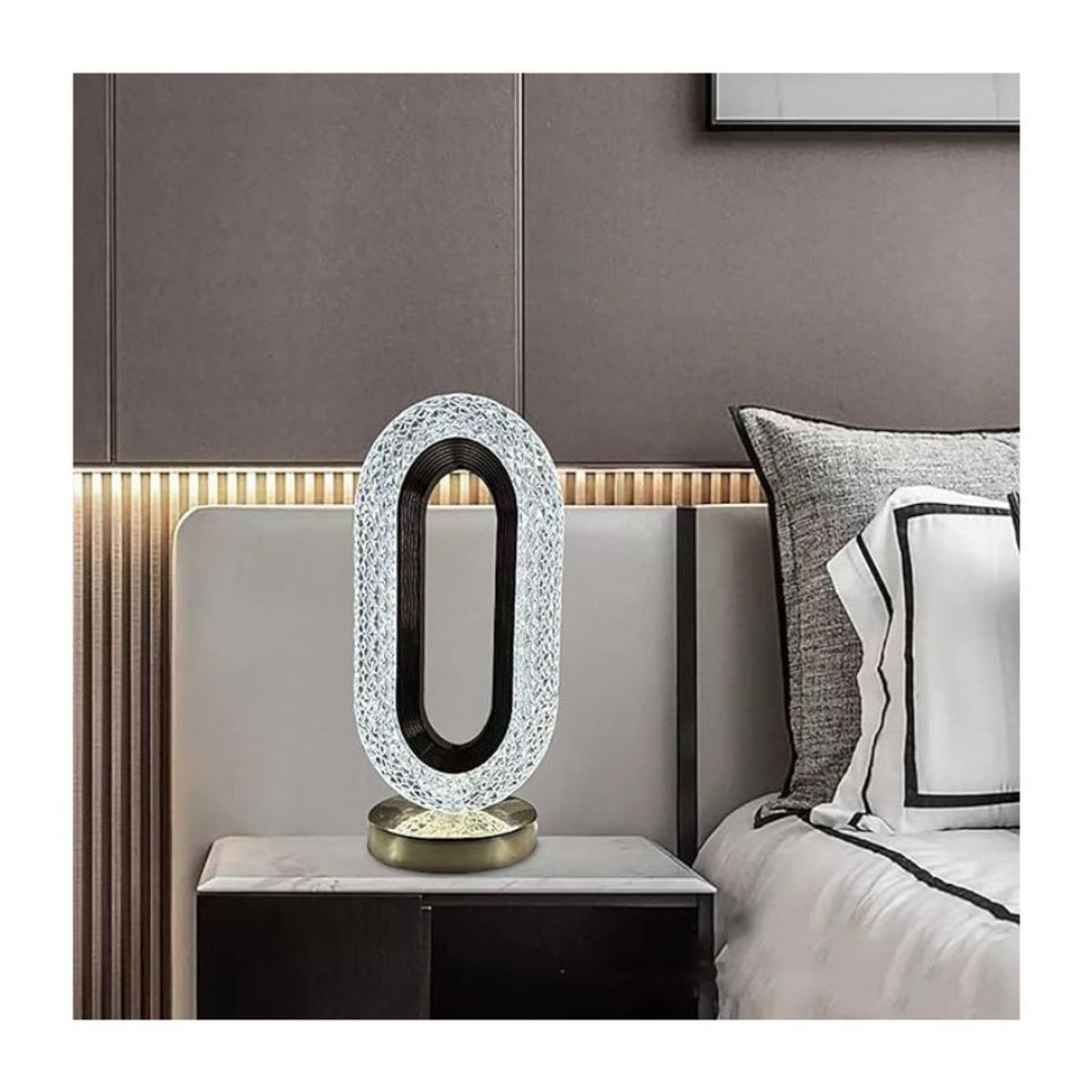 GENERICO - Lámpara De Mesa Led De Cristal Recargable Usb Decorativa