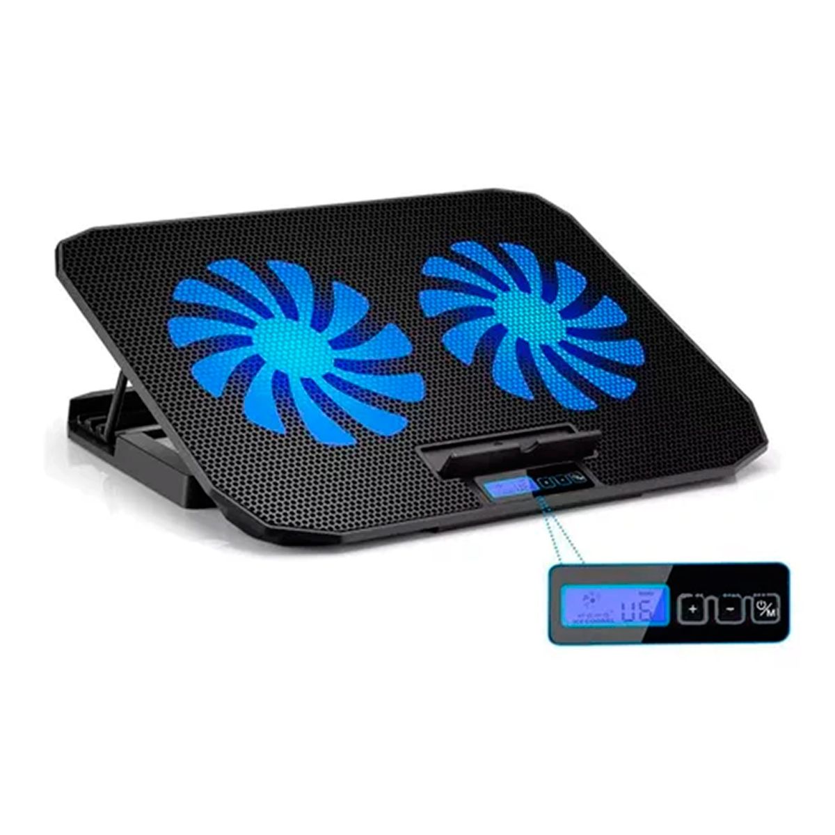 ESHOPANGIE - Base Soporte Para Notebook 2 Ventiladores /6 Velocidades Led