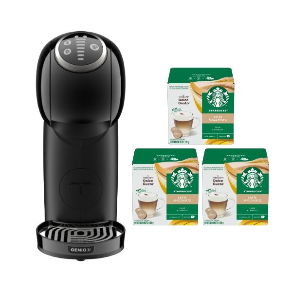 Cafetera Genio S Plus + CÃ¡psulas de CafÃ©Â© Starbucks Latte Macchiato X3 Cajas