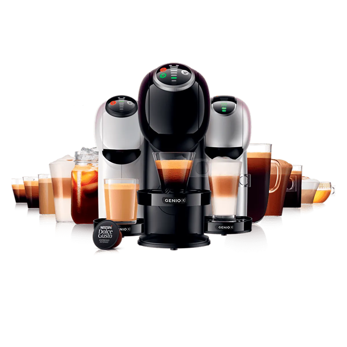 DOLCE GUSTO - Cafetera Genios + Cápsulas Starbucks Latte Macchiato X3cajas