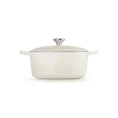 LE CREUSET - Cocotte Redonda 26cm Meringue Hierro