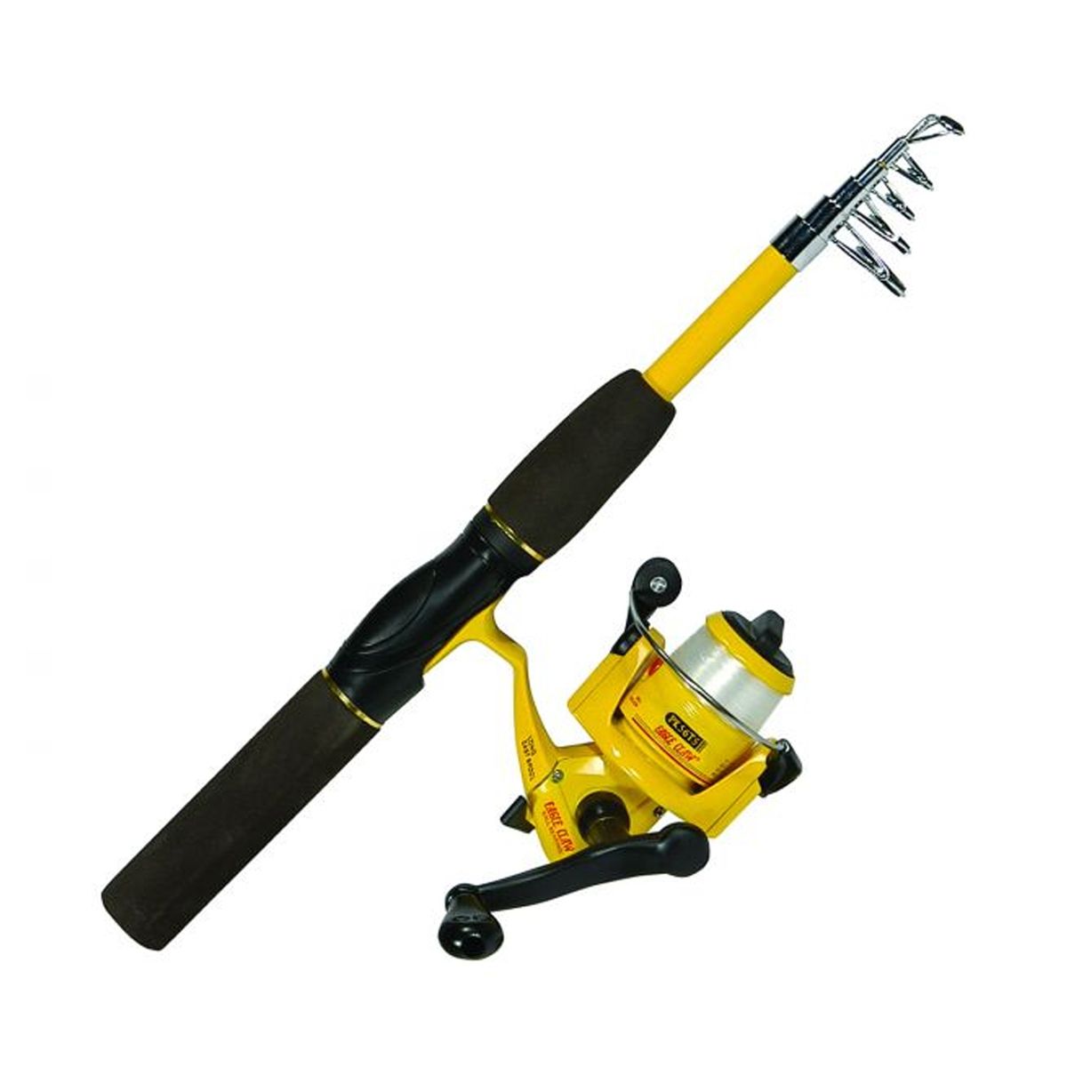 GENERICO - KIT CAÑA DE PESCAR SPIN 1,67 MT, 6 TRAMOS EAGLE CLAW