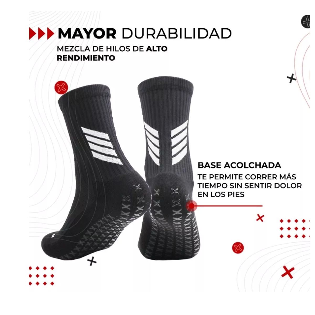 GENERICO - Medias Calcetas Futbol Antideslizante Set 2 + Pantorrillera