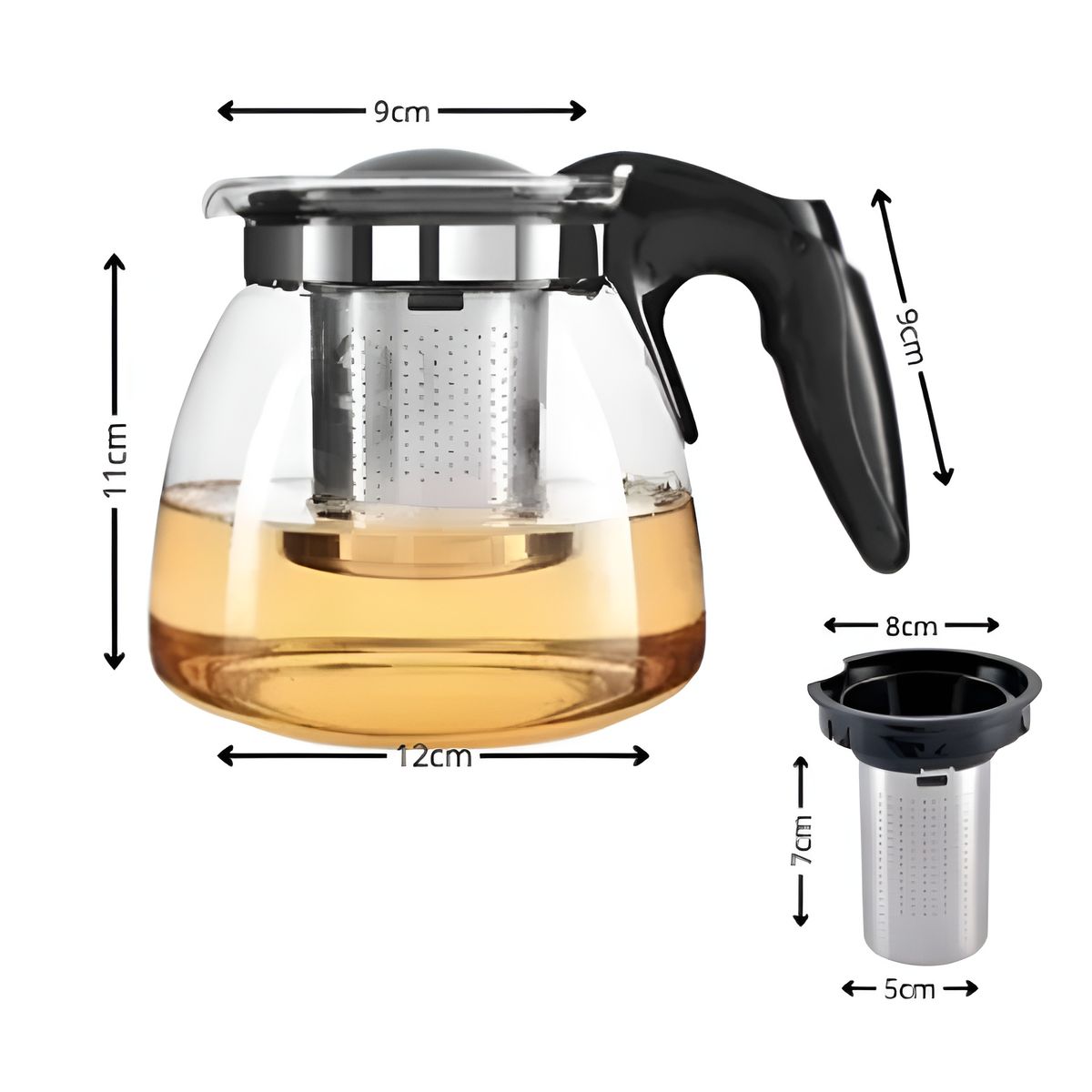 GENERICO - X6 Tetera Vidrio Infusor Te Tetera Infusora Con Filtro 900ml