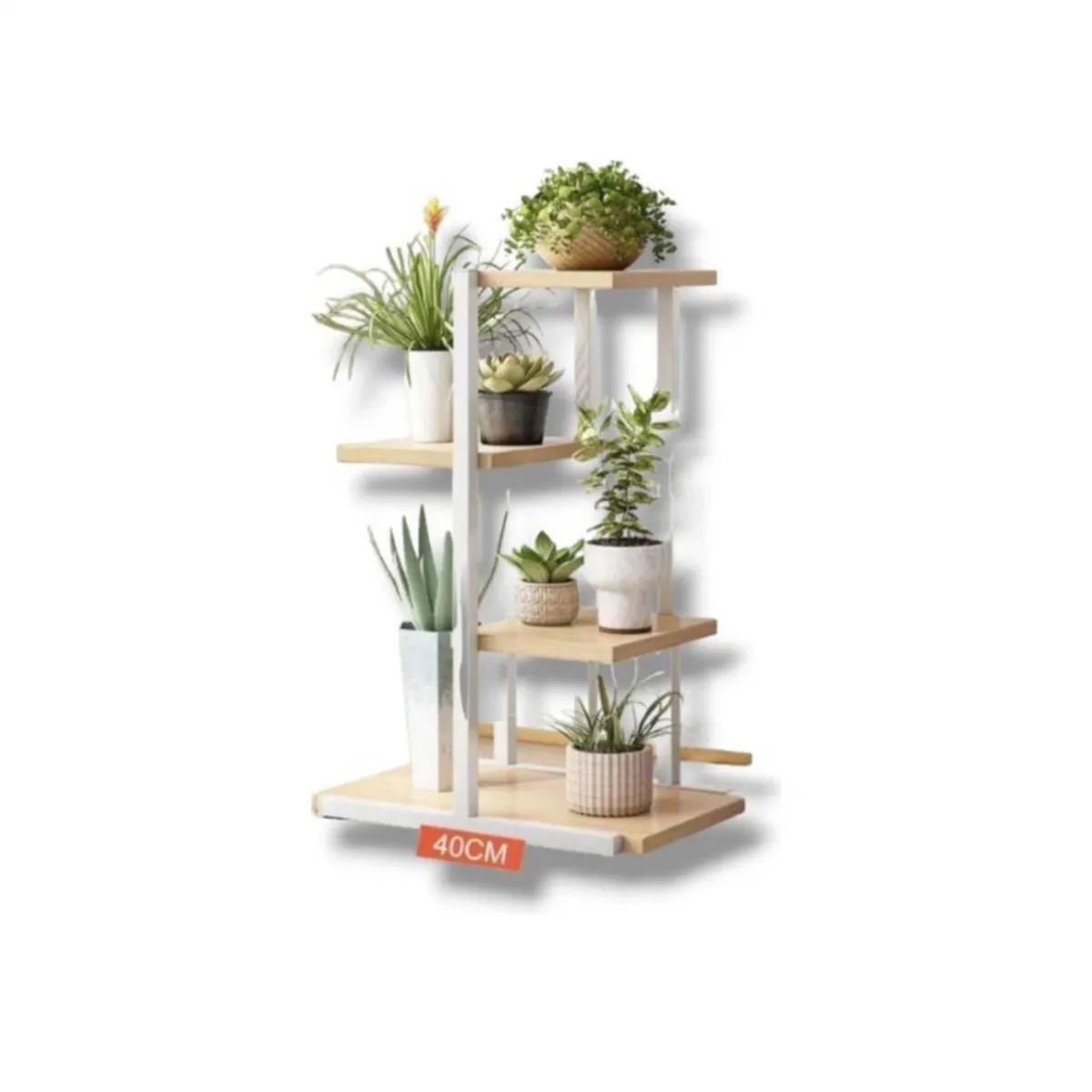 GENERICO - Soporte Para 5 Macetas Estante Jardinera Huerto Plantas Blanco