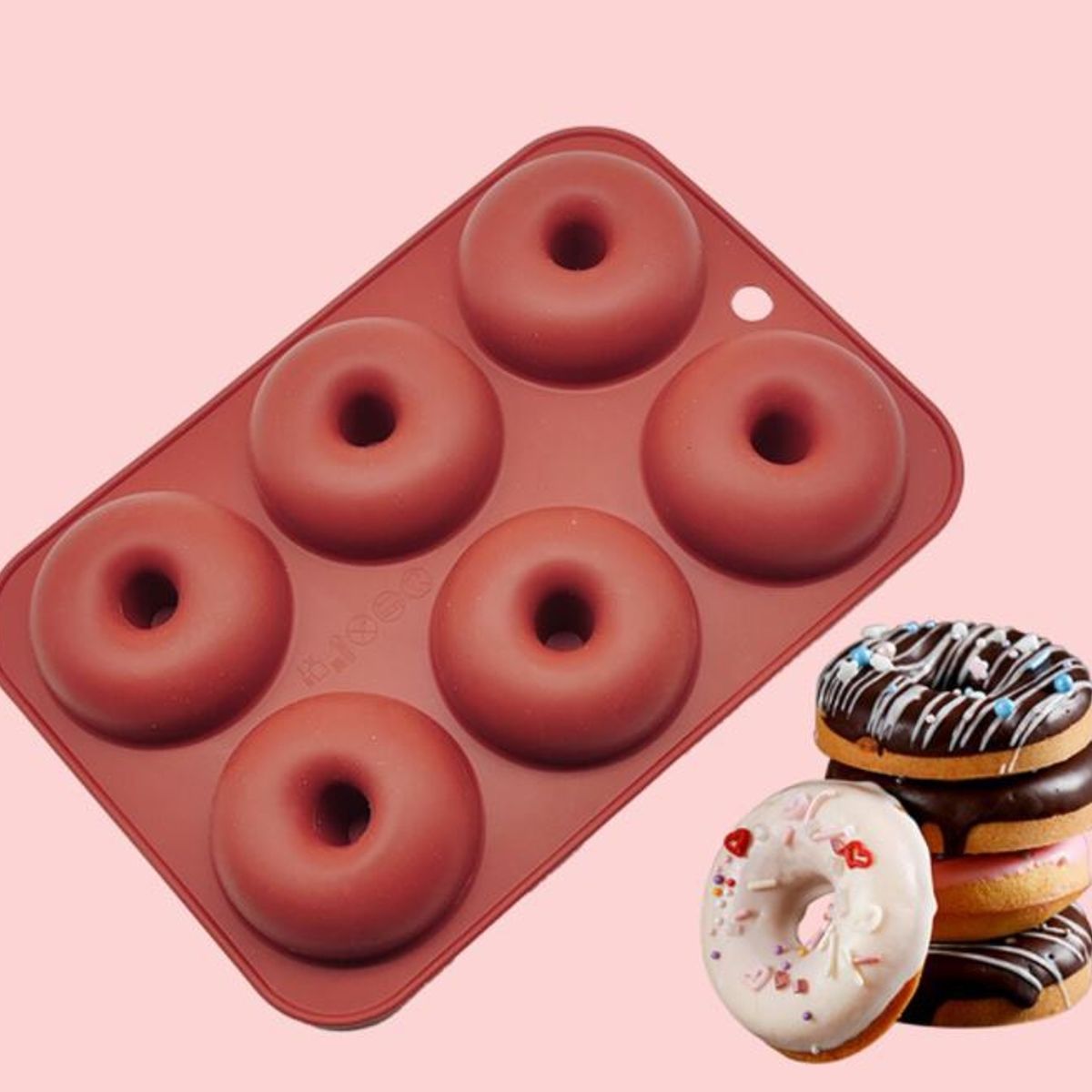 GENERICO - 2 Molde De Silicona 6 cavidades Donuts