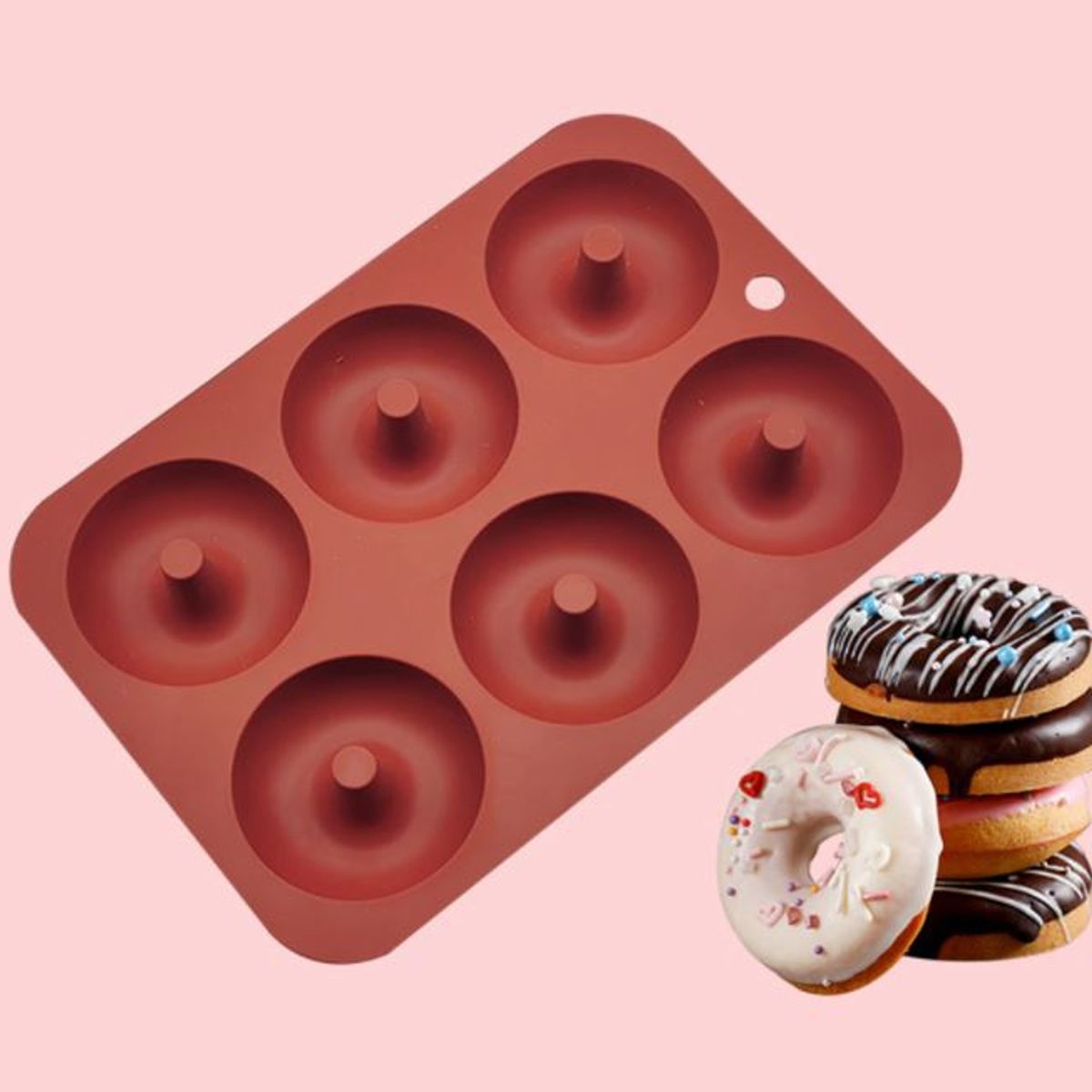 GENERICO - 2 Molde De Silicona 6 cavidades Donuts