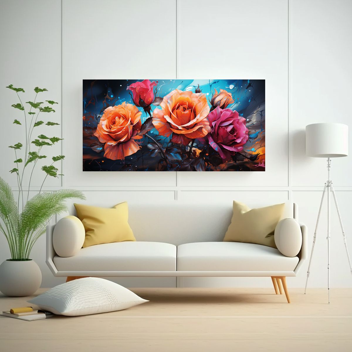 GENERICO - Pintura De Pared Moderna Con Estilo De Graffiti Y Fondo De R 160x80cm