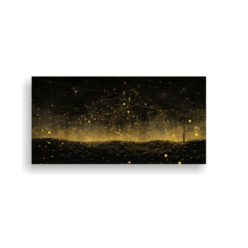 GENERICO - Cuadro Decorativo Hogar Tela Estrellas Amarillas Conectadas  160x80cm