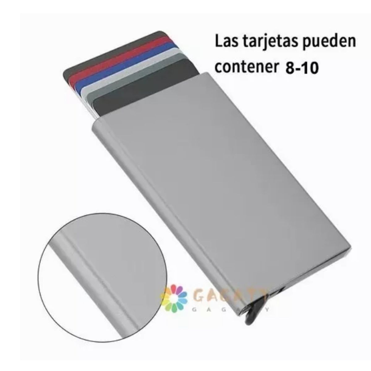 GENERICO - Porta Tarjetas O Tarjetero Aluminio Anticlonacion Rfid Popup