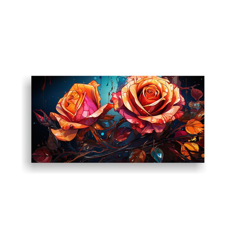 GENERICO - Pintura Decorativa Estilo Street Art Graffiti Con Rosa De Fo 160x80cm