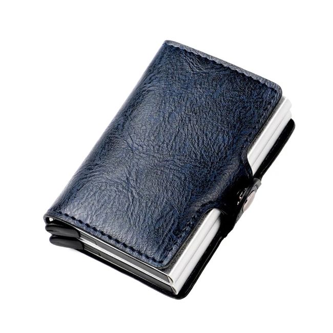 GENERICO - Billetera Tarjetero NegroDoble Ranura Proteccion Rfid Anti Robo