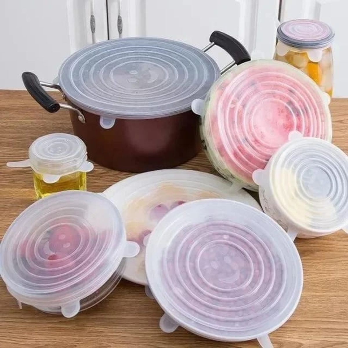 GENERICO - Tapas De Silicona Extensible Anti Escurrimiento 6 Piezas