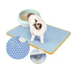 GENERICO - Alfombra Atrapa Arena Para Gatos Salida Arenero Celeste.